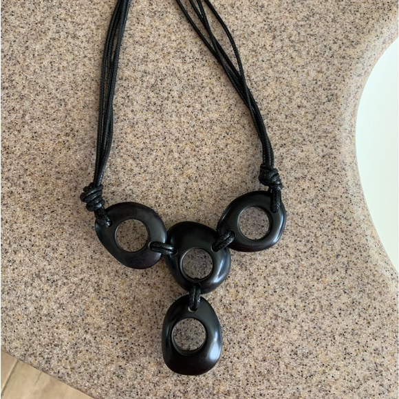 Tagua Black Circle Knot Necklace - Picture 1 of 2